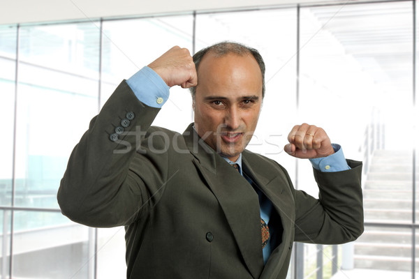 Mad man volwassen zakenman portret kantoor Stockfoto © zittto