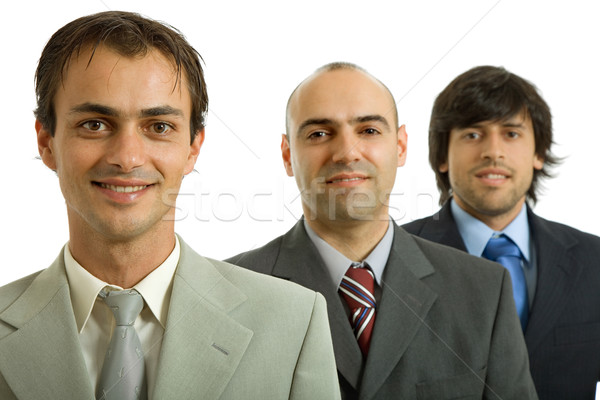 Equipe três homens de negócios isolado branco reunião Foto stock © zittto