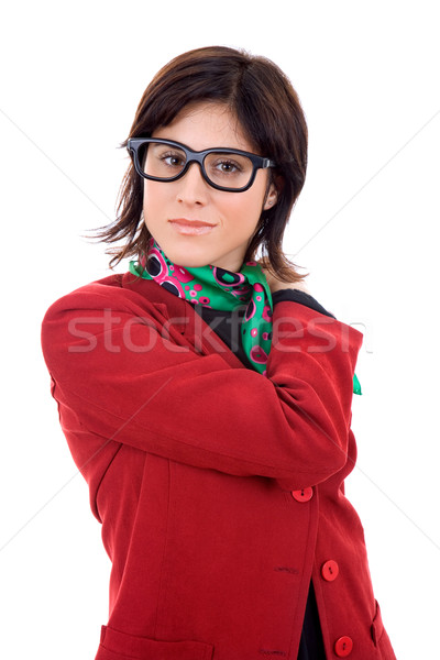 Mujer de negocios jóvenes retrato aislado blanco feliz Foto stock © zittto