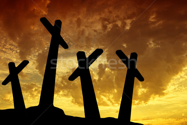 sunset cross Stock photo © zittto