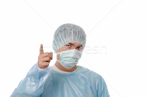 Krankenschwester jungen männlich isoliert weiß Gesundheit Stock foto © zittto