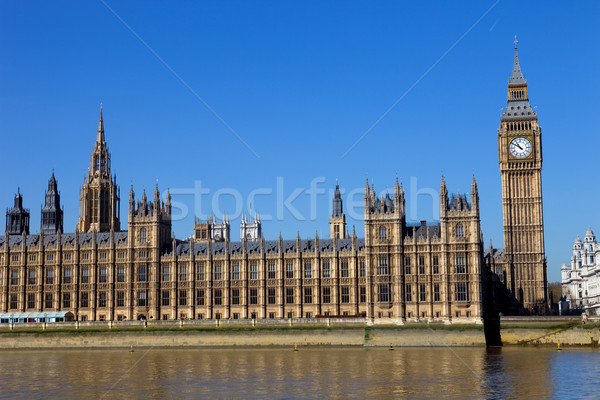 London Ansicht Big Ben Parlament Fluss Thames Stock foto © zittto