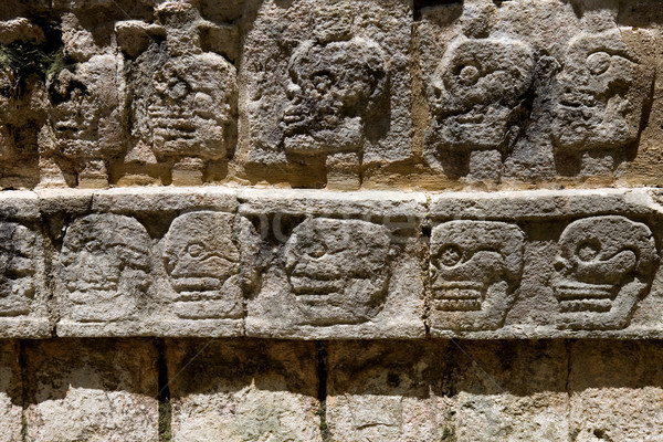 Chichen Itza alten Tempel Detail Gebäude Reise Stock foto © zittto