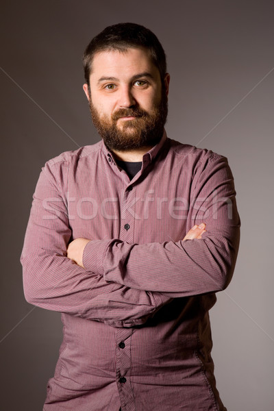 Hombre retrato jóvenes casual oscuro cara Foto stock © zittto