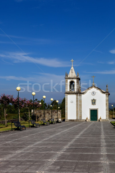 Stok fotoğraf: Küçük · kilise · küçük · beyaz · kapı · binalar · mimari