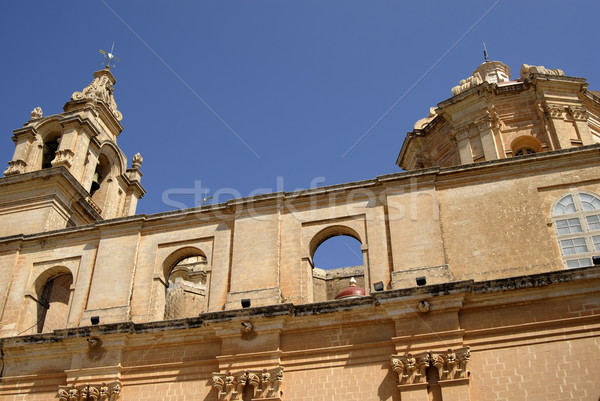 Templom ősi templomtorony Málta katedrális részlet Stock fotó © zittto