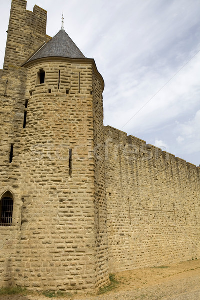 Starożytnych fortyfikacja południowy Francja budynku bezpieczeństwa Zdjęcia stock © zittto
