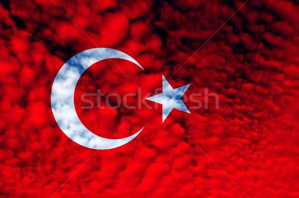 Bandera Turquía rojo blanco ilustración ordenador Foto stock © zittto