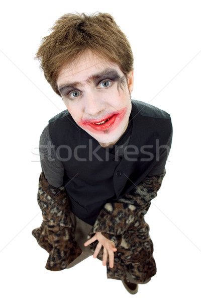 Fiatalember izolált fehér mosoly buli férfi Stock fotó © zittto