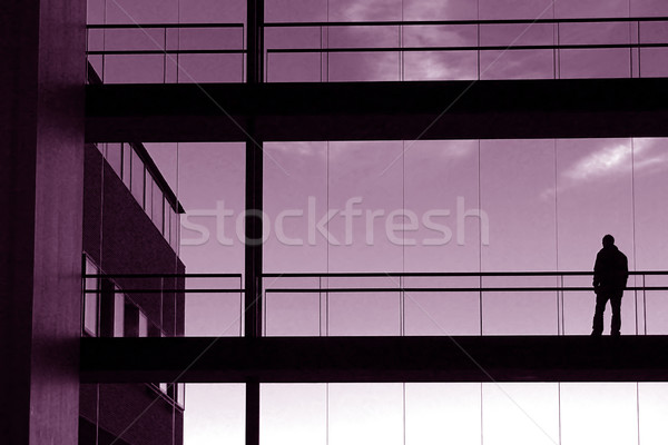 Homme bâtiment fond vie silhouette sombre [[stock_photo]] © zittto