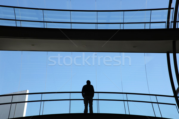 современных молодым человеком внутри офисное здание бизнеса небе Сток-фото © zittto