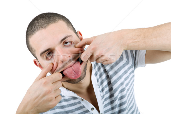 [[stock_photo]]: Stupide · homme · jeunes · visage