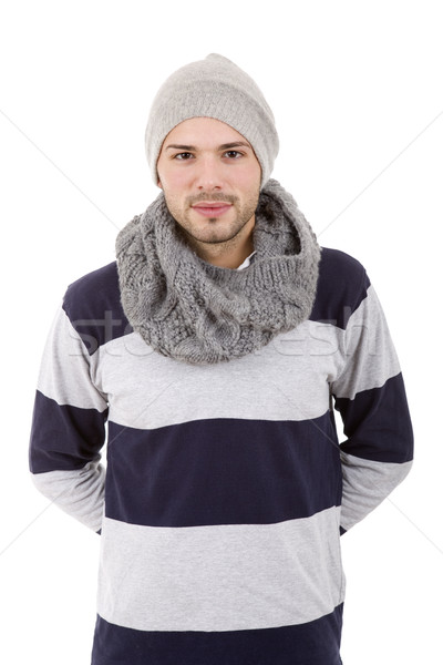 Hiver studio photos jeune homme mode modèle [[stock_photo]] © zittto