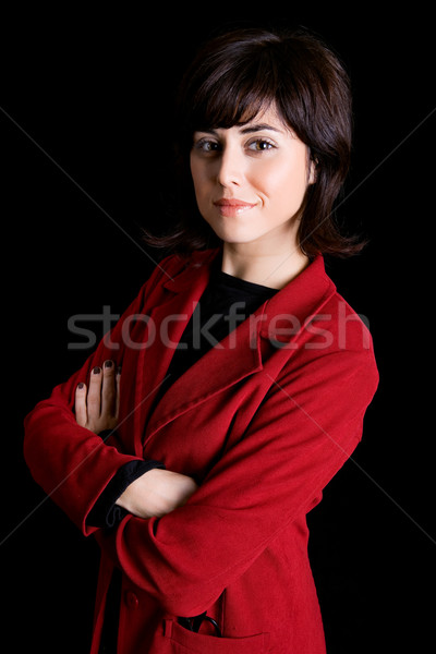 Business woman młodych portret czarny szczęśliwy moda Zdjęcia stock © zittto