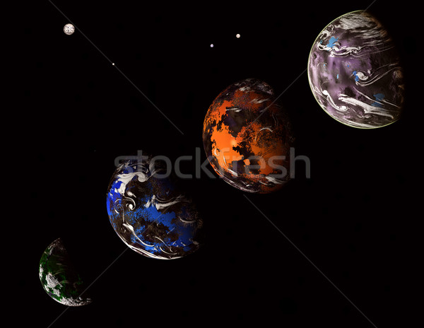 Alienígena sistema solar computador ilustração gerado digital Foto stock © zittto