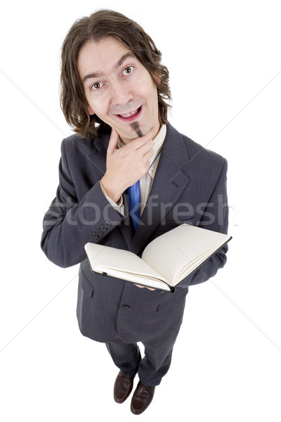 глупый бизнесмен книга белый ноутбук корпоративного Сток-фото © zittto