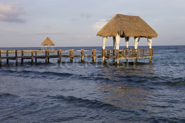 Foto d'archivio: Legno · casa · Caraibi · mare · cielo · panorama