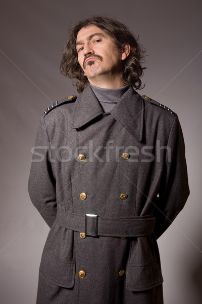 Orosz katonaság fiatalember portré csillag piros Stock fotó © zittto