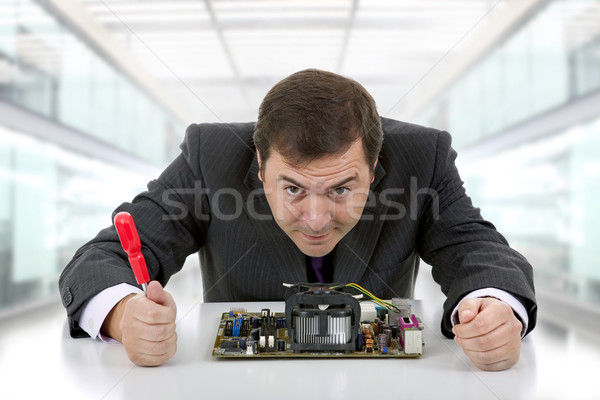 Motherboard Computer Ingenieur arbeiten Büro Business Stock foto © zittto