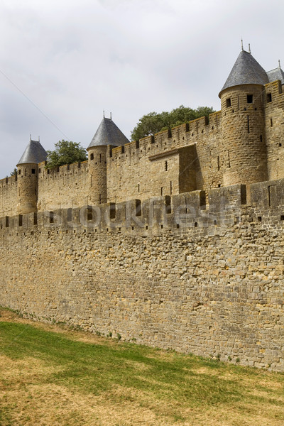 Alten Befestigung südlich Frankreich Gebäude Sicherheit Stock foto © zittto