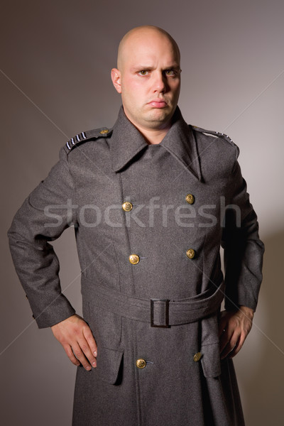 Militärischen junger Mann Studio Bild rot Stock foto © zittto