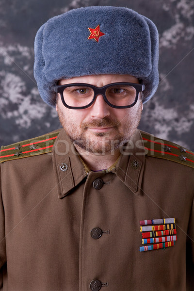 Comandante moço russo militar estúdio retrato Foto stock © zittto