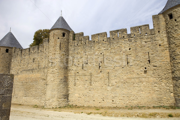 Alten Befestigung südlich Frankreich Gebäude Sicherheit Stock foto © zittto