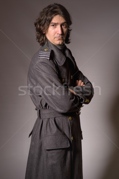 Orosz katonaság fiatalember stúdió kép portré Stock fotó © zittto