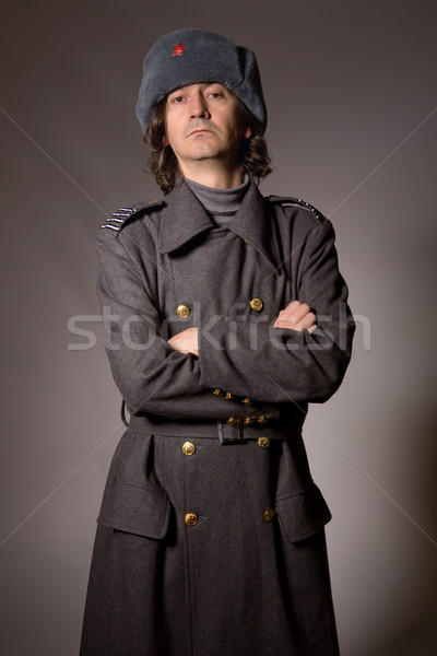 Russo militar moço estúdio quadro retrato Foto stock © zittto