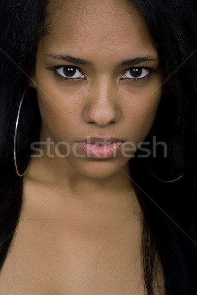Nő fiatal gyönyörű nő közelkép portré stúdiófelvétel Stock fotó © zittto