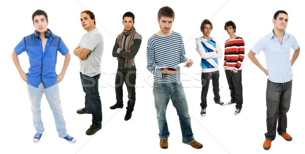 Männer Gruppe junge Männer isoliert Lächeln Stock foto © zittto