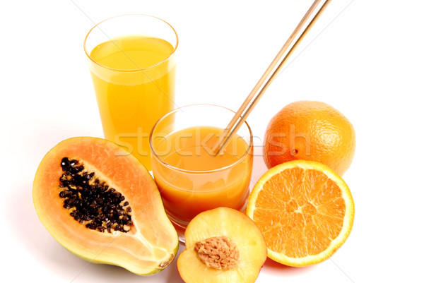 Arance vetro succo d'arancia taglio frutta estate Foto d'archivio © zittto