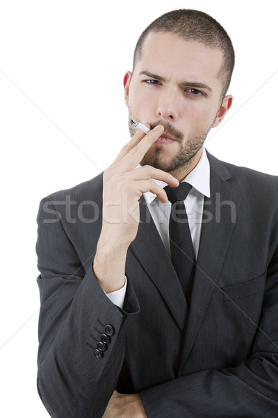 スモーカー ビジネスマン 喫煙 孤立した 白 ビジネス ストックフォト © zittto