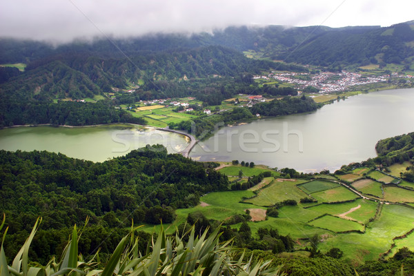 Foto stock: Sete · lago · cidade · ilha · natureza · paisagem