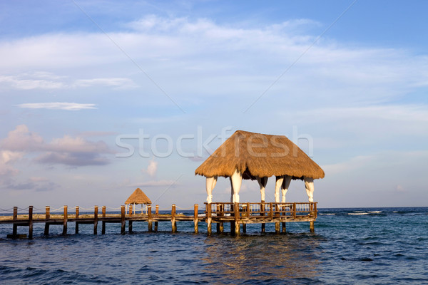 木製 ドック カリビアン 海 半島 メキシコ ストックフォト © zittto