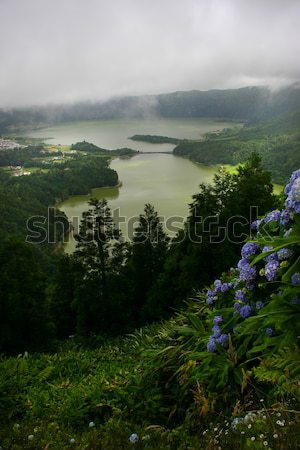 Sapte oraş lac natură peisaj pământ Imagine de stoc © zittto