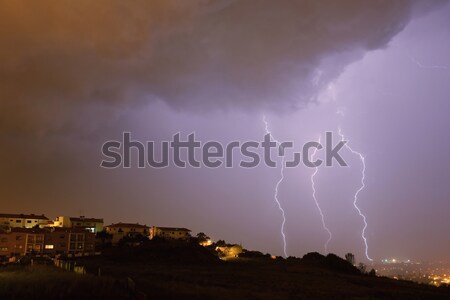 Blitz Stadt nördlich Portugal Himmel Wolken Stock foto © zittto