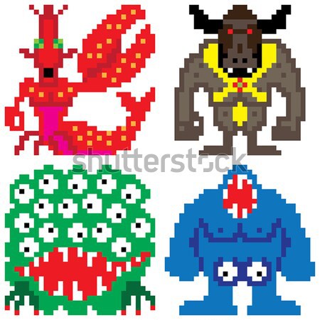 worse terror horror monster eight bit pixel art Stock photo © zkruger
