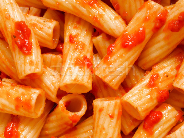 maccheroni pasta in tomato sauce food background Stock photo © zkruger