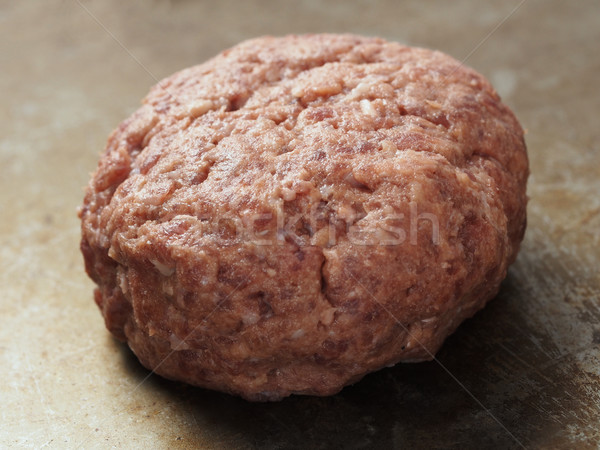 rustic uncooked hamburger patty Stock photo © zkruger