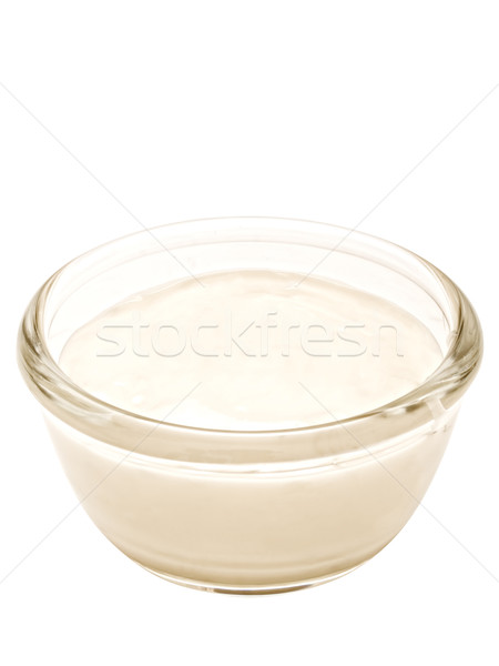 Mayonnaise Sauce Schüssel isoliert weiß Stock foto © zkruger