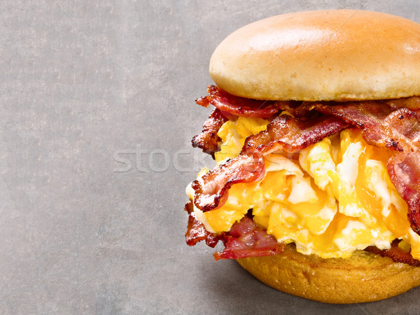 rustic american bacon egg and cheese sandwich Stock photo © zkruger