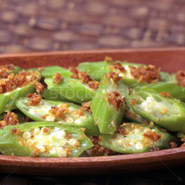 Stock photo: okra in garlic sauce