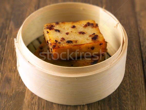 Karottenkuchen asian Essen Kuchen Stock foto © zkruger