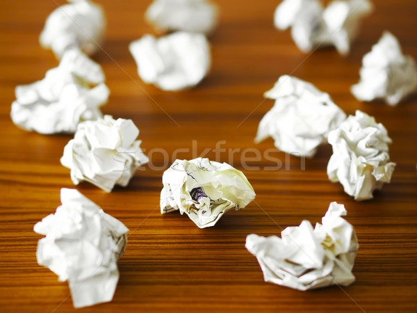 crumpled paper on office desk Stock photo © zkruger