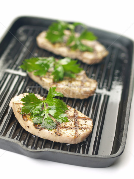 Disznóhús közelkép grillezett barbecue diéta makró Stock fotó © zkruger