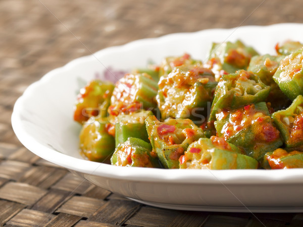 okra in chili shrimp paste Stock photo © zkruger