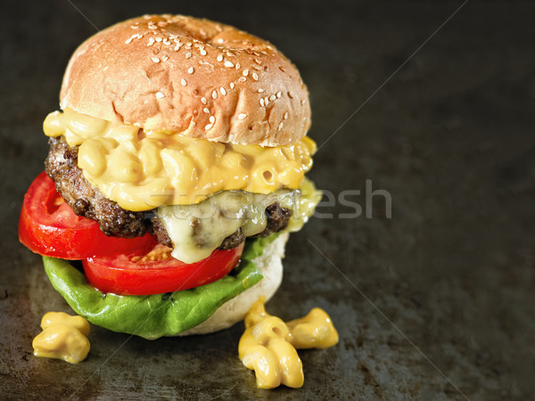деревенский американский Mac сыра гамбургер Сток-фото © zkruger