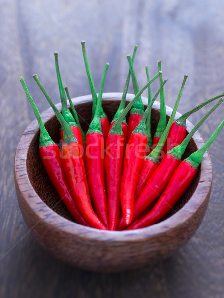 Piros chili közelkép tál étel szín Stock fotó © zkruger