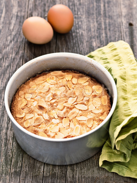 rustic swedish almond cake in baking tin Stock photo © zkruger